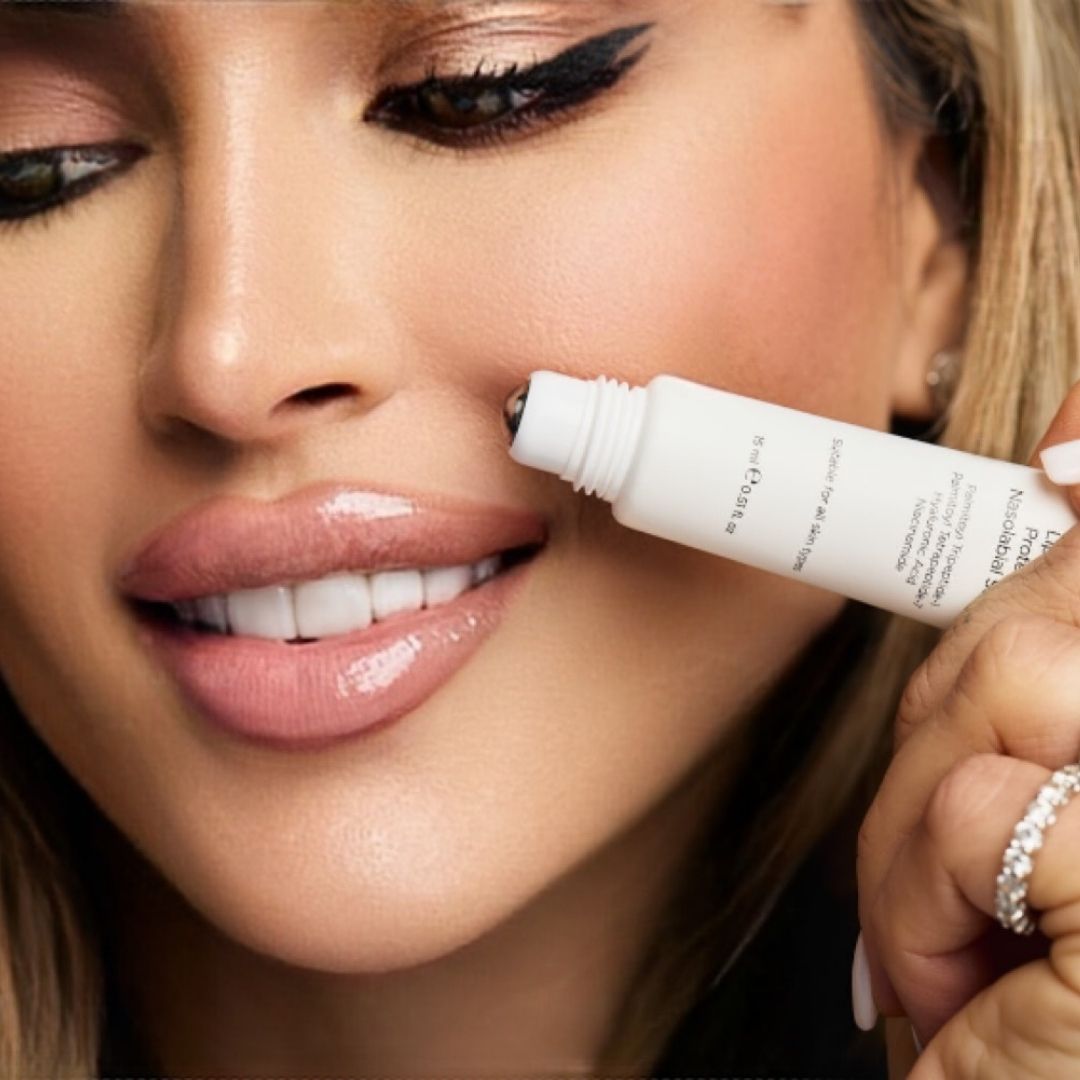 Dr. Laleh Mehrrafiee, DDS, with Lip Frame Protector Nasolabial Serum