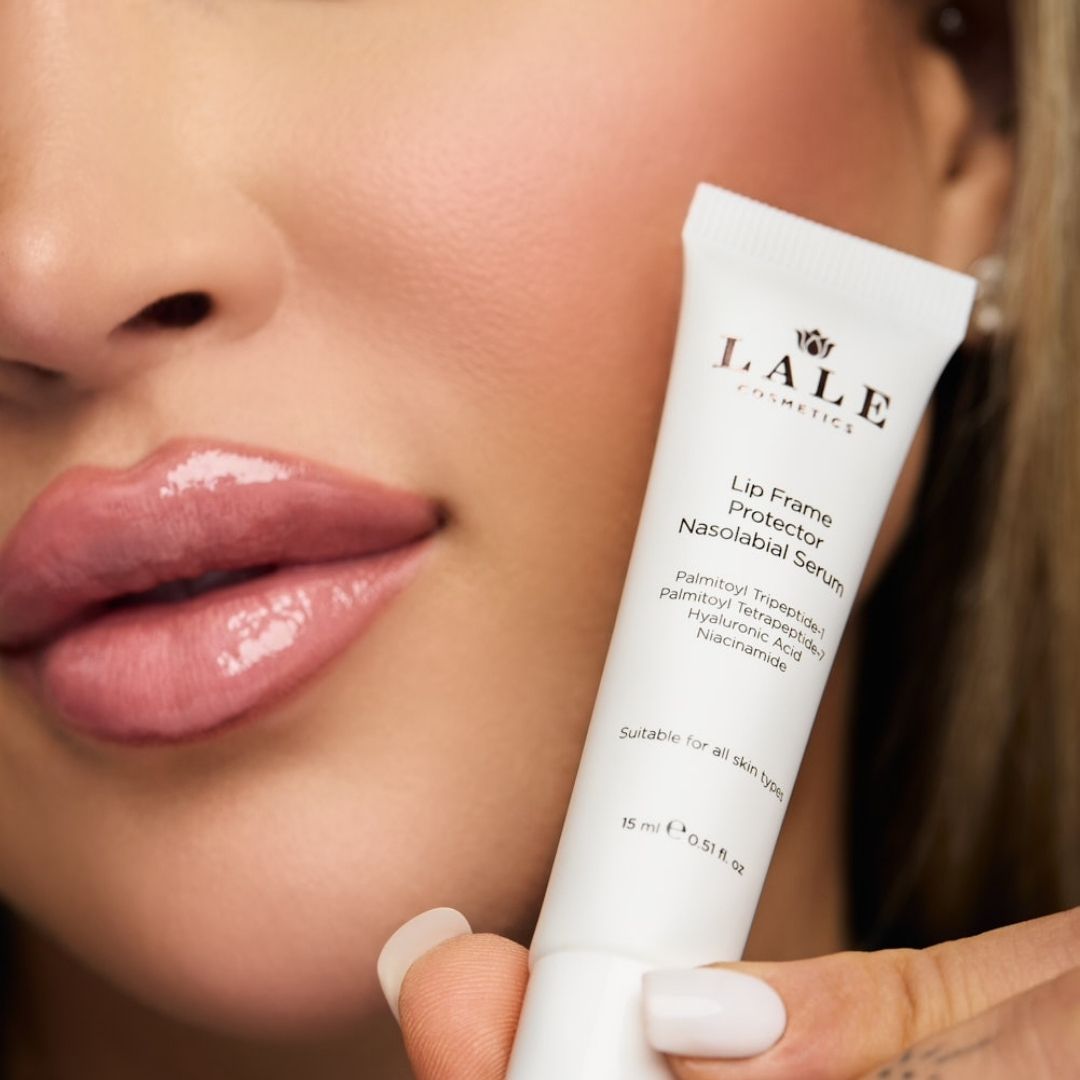Dr. Laleh Mehrrafiee, DDS, with Lip Frame Protector Nasolabial Serum